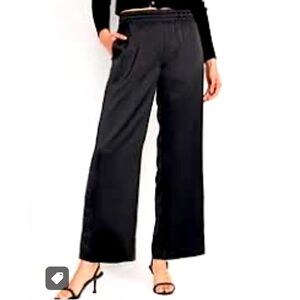 Old navy high rise black satin track pants. Size Large